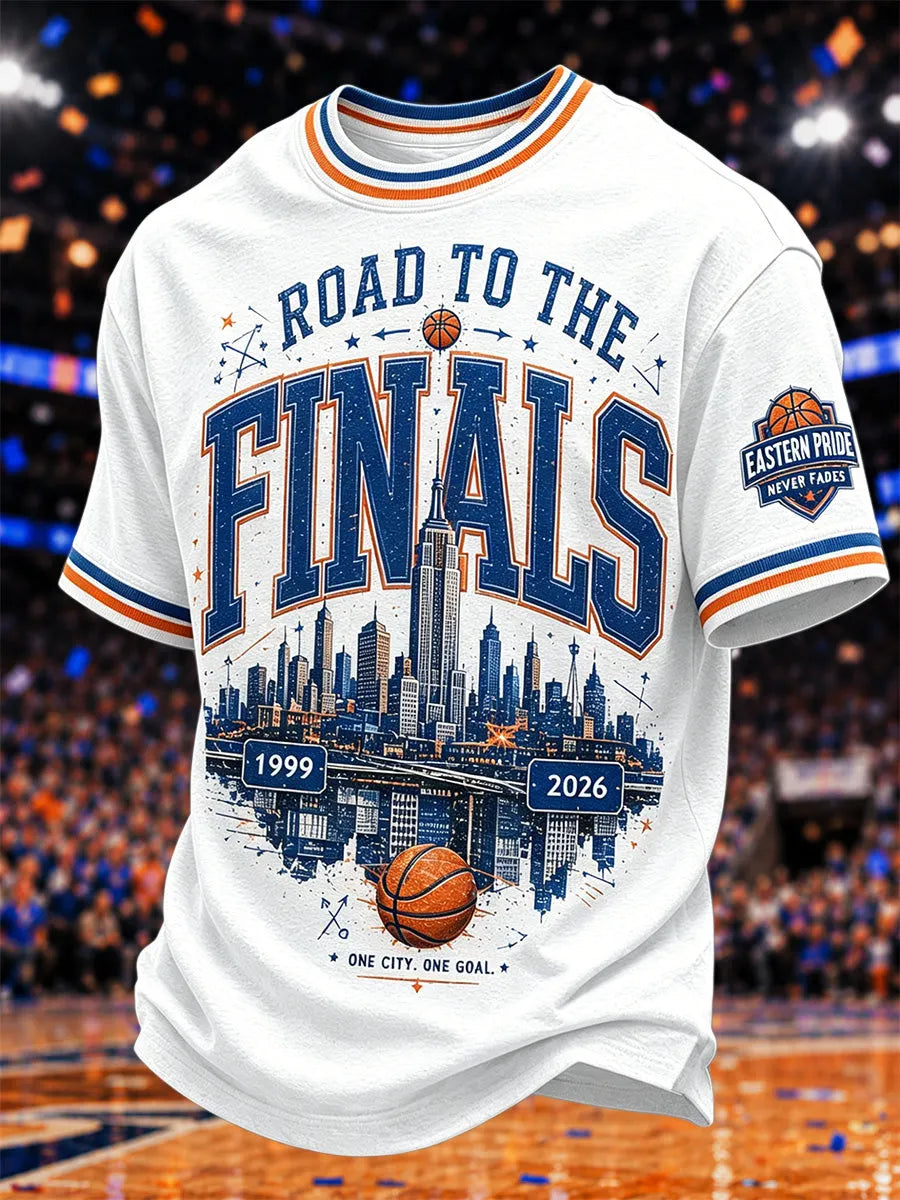 Men's Road To The Finals New York Basketball Ringer Casual Tee
