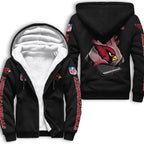 Arizona Cardinals Fleece Lined Zip Up Football Fan Hooded Jacket