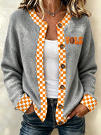 Women'S Casual Football Plant Knitted Cardigan Top