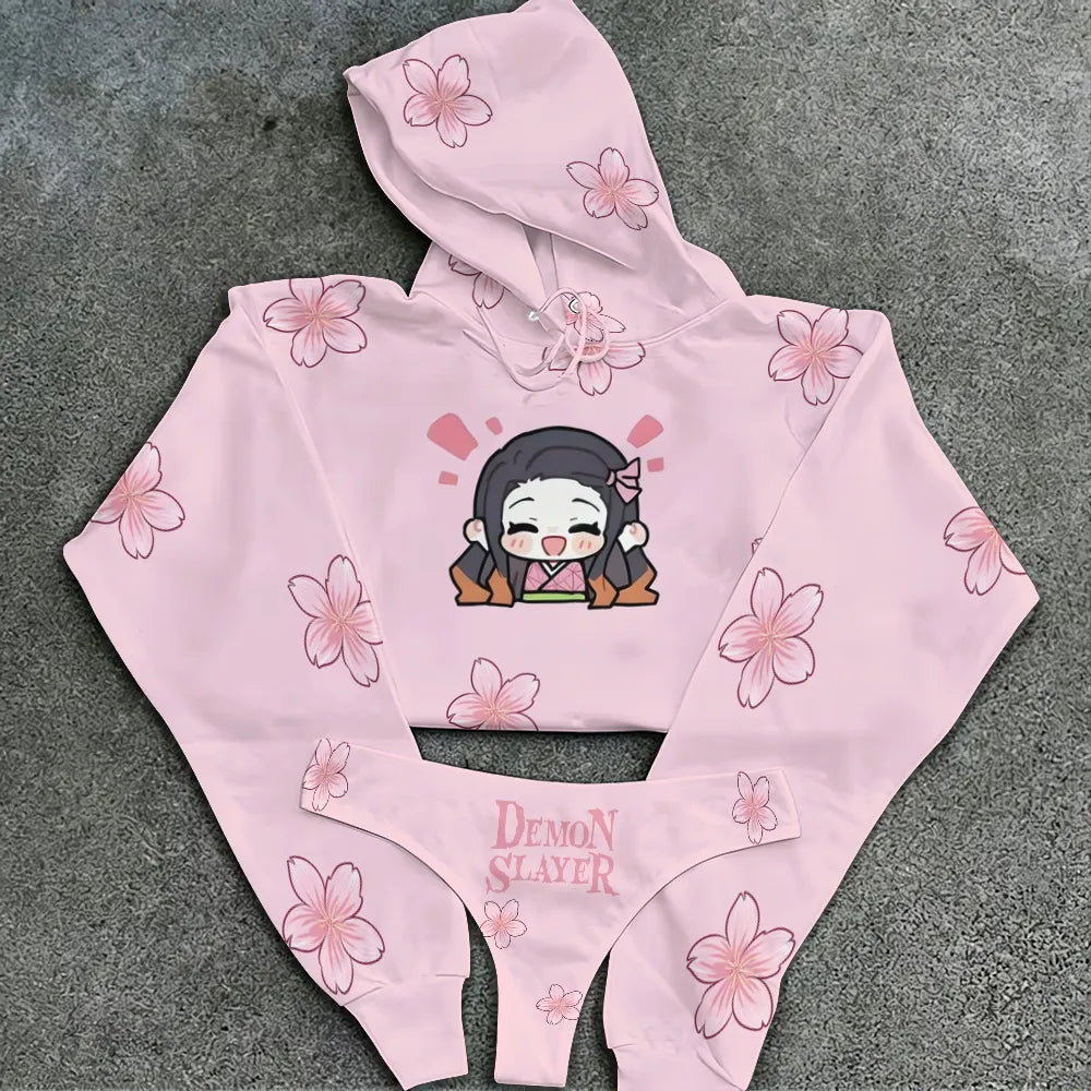 "Demon Slayer" Women's Hooded Thicken Suit Set