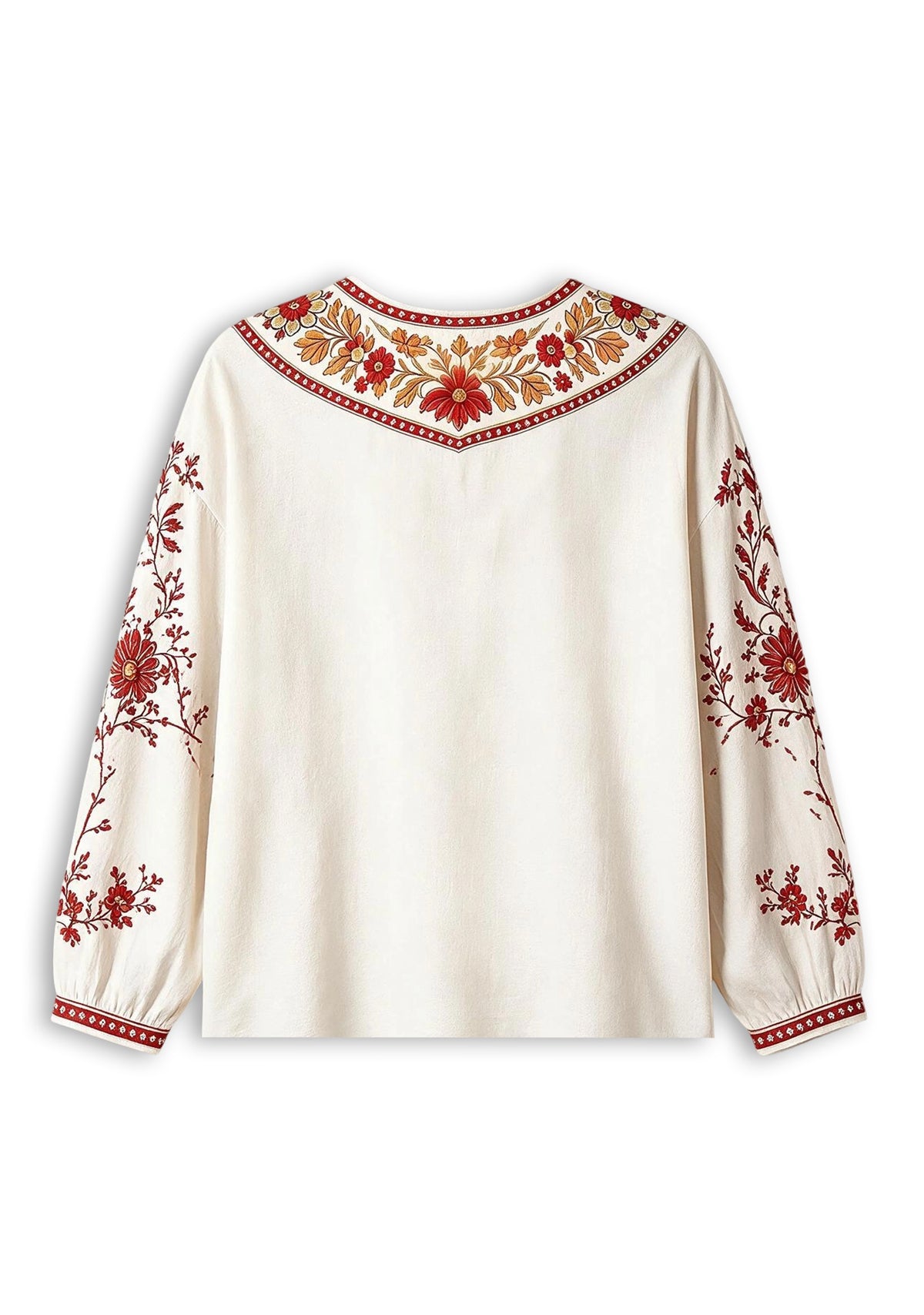 Women's San Francisco 49ers Boho Floral Printed V-Neck Long Sleeve Shirt