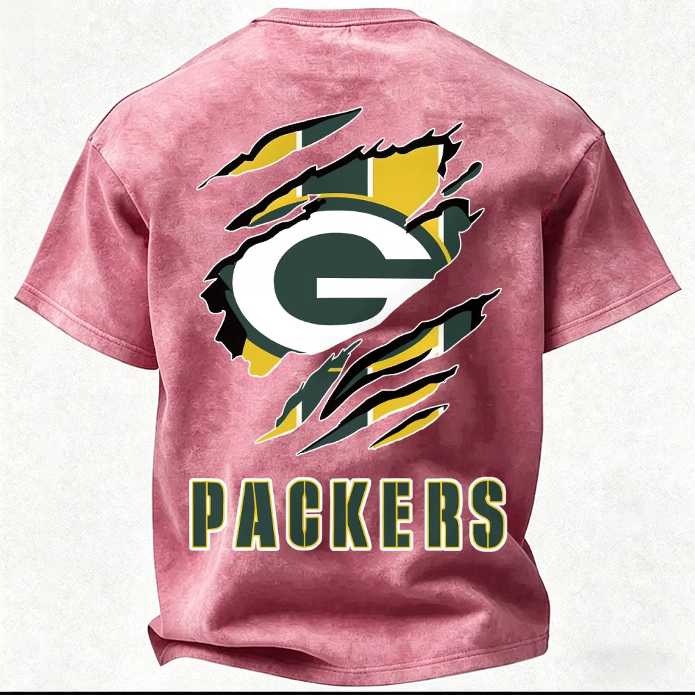 Green Bay Packers Printed Unisex 100% Pure Cotton Washed T-Shirt