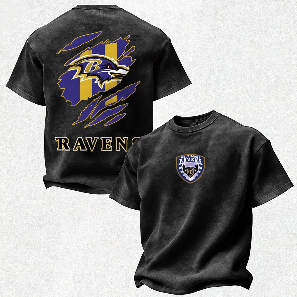 Baltimore Ravens Printed Unisex 100% Pure Cotton Washed T-Shirt Main image