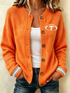 Women'S Casual Football Plant Knitted Cardigan Top