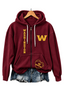 Washington Commanders Women Heart Football Graphic Zip Up Hoodie