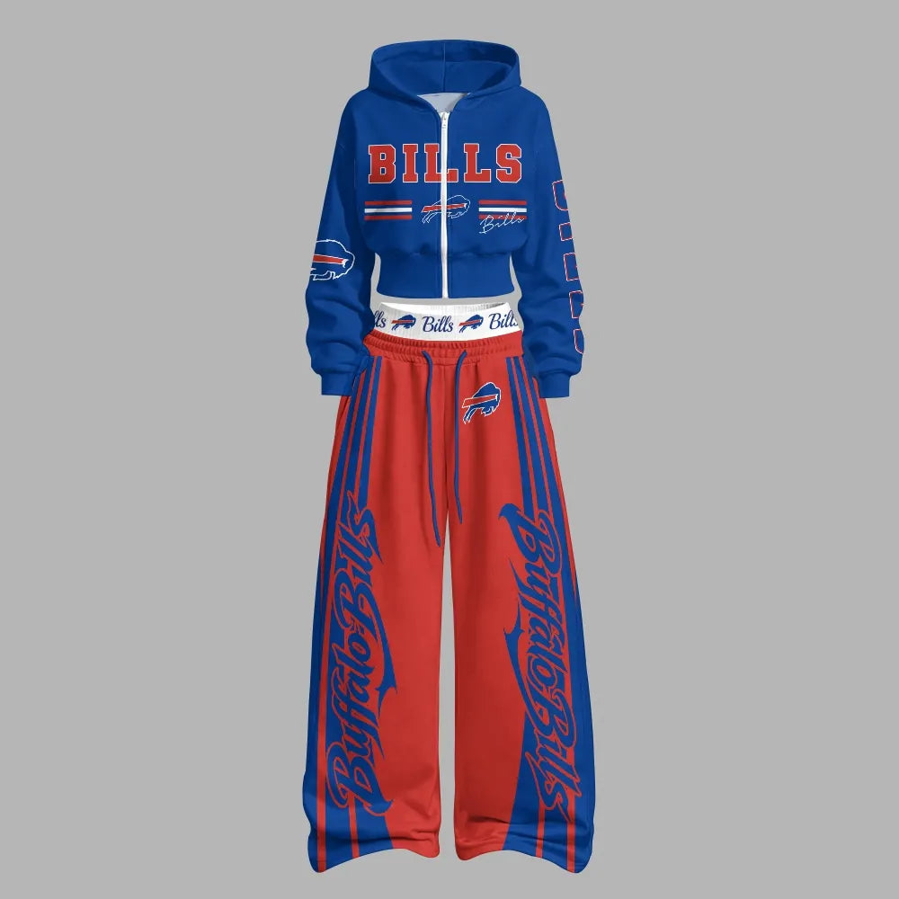 Buffalo Bills Zip-up hooded jacket and elastic-waist pants set | NFL