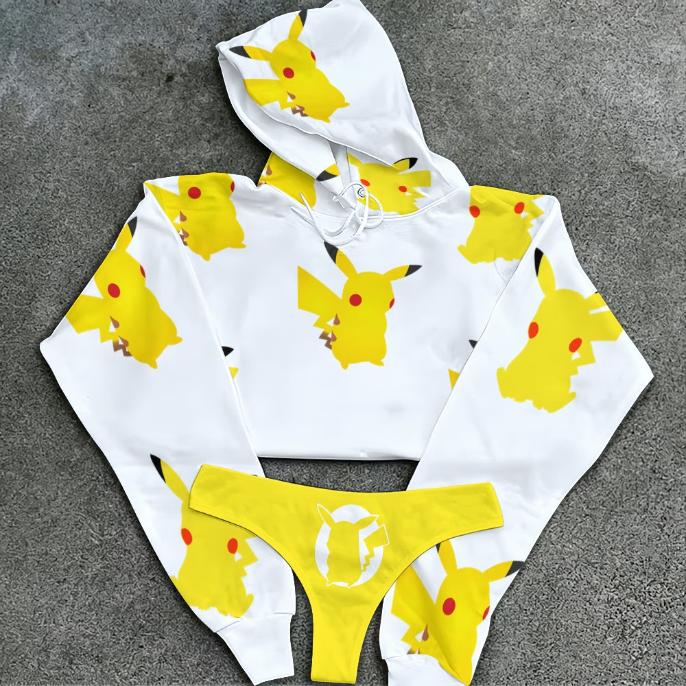 Pokémon Women's Cropped Hoodie & Thong Sets