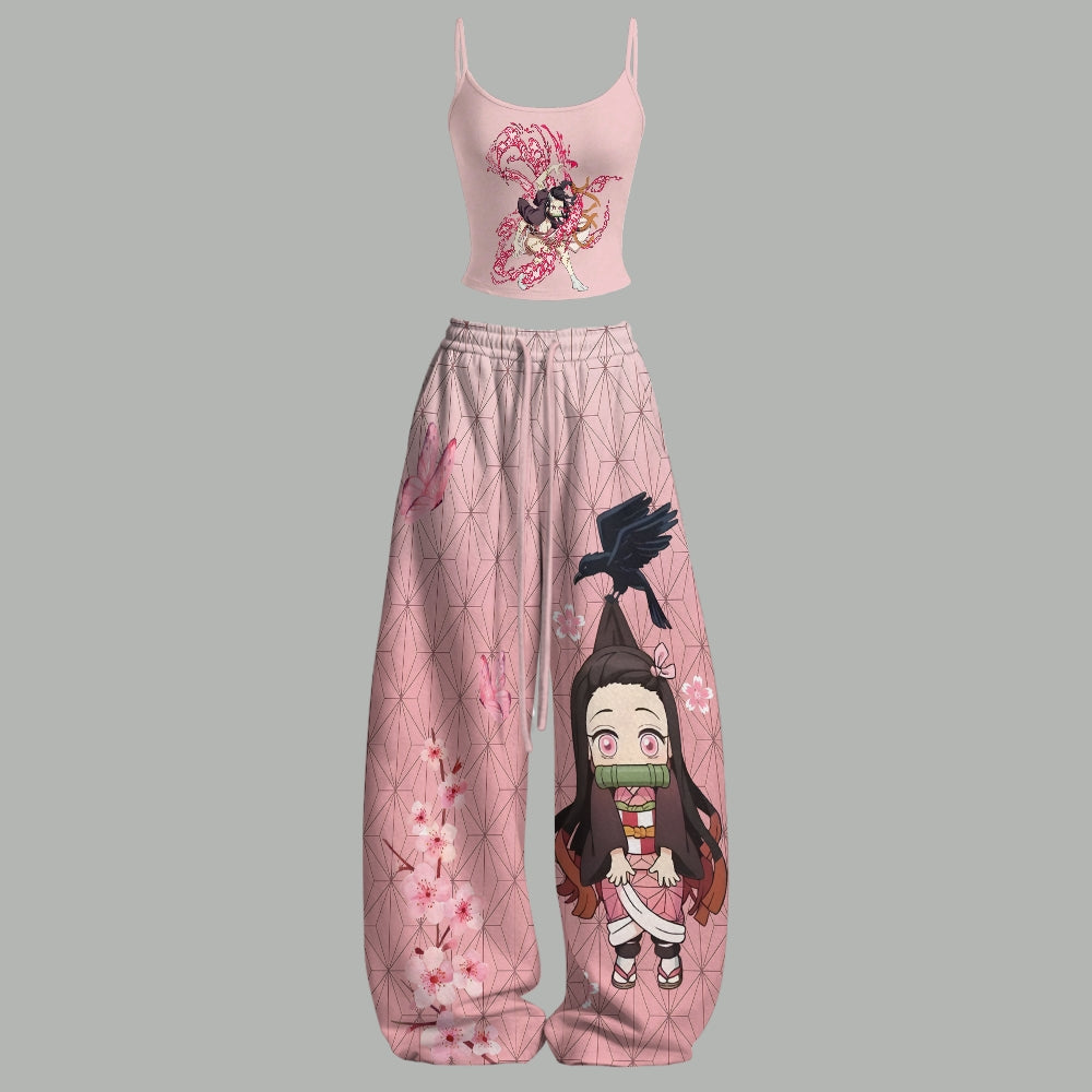 Demon Slayer Top & Elasticated Trousers Two-Piece Set