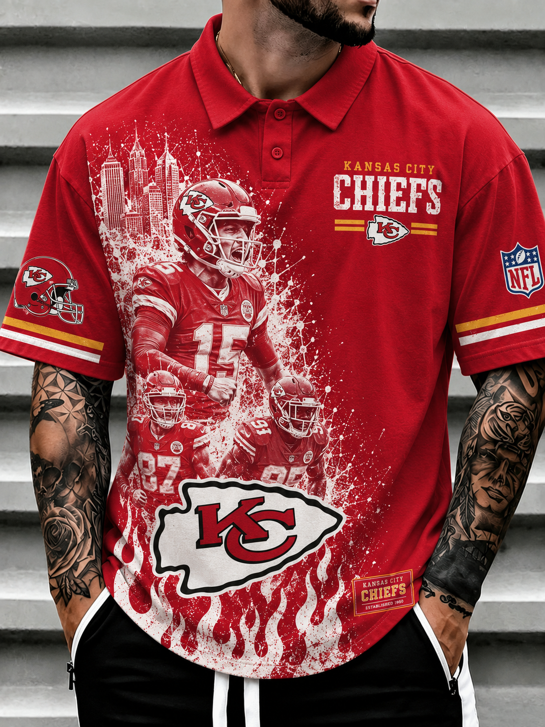 Men's Chiefs Printed Polo Shirt Main image