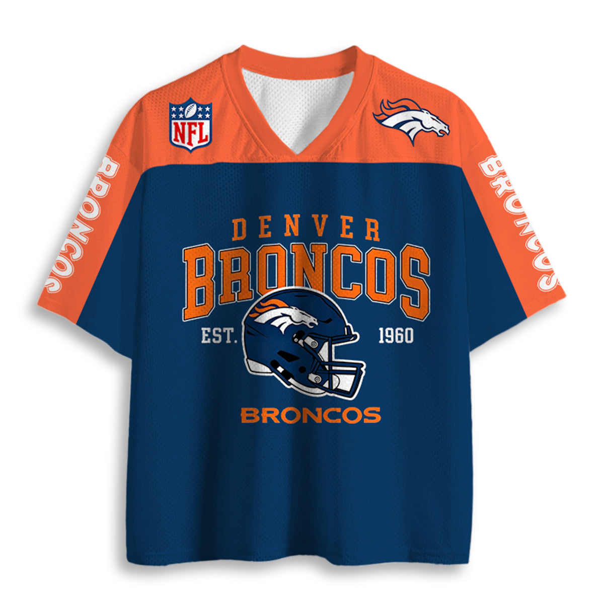 Denver Broncos EST 1960 Helmet Graphic Jersey Shirts Secondary image