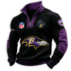 Baltimore Ravens Football Helmet 1/4 Zip Pullover Sweatshirt