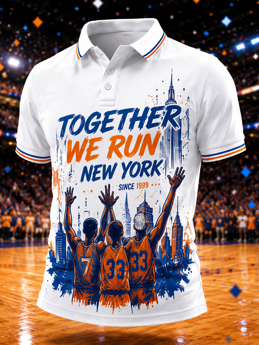 Men's New York Basketball Together We Run Casual Polo Secondary image