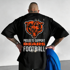 Retro Worn Chicago Bears Proud Fan Printed T-Shirt