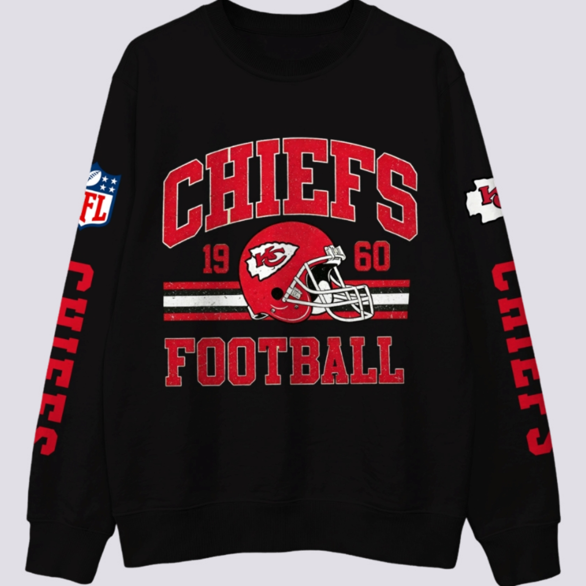 Retro Kansas City Chiefs 1960 Football Graphic Crewneck Sweatshirt Secondary image