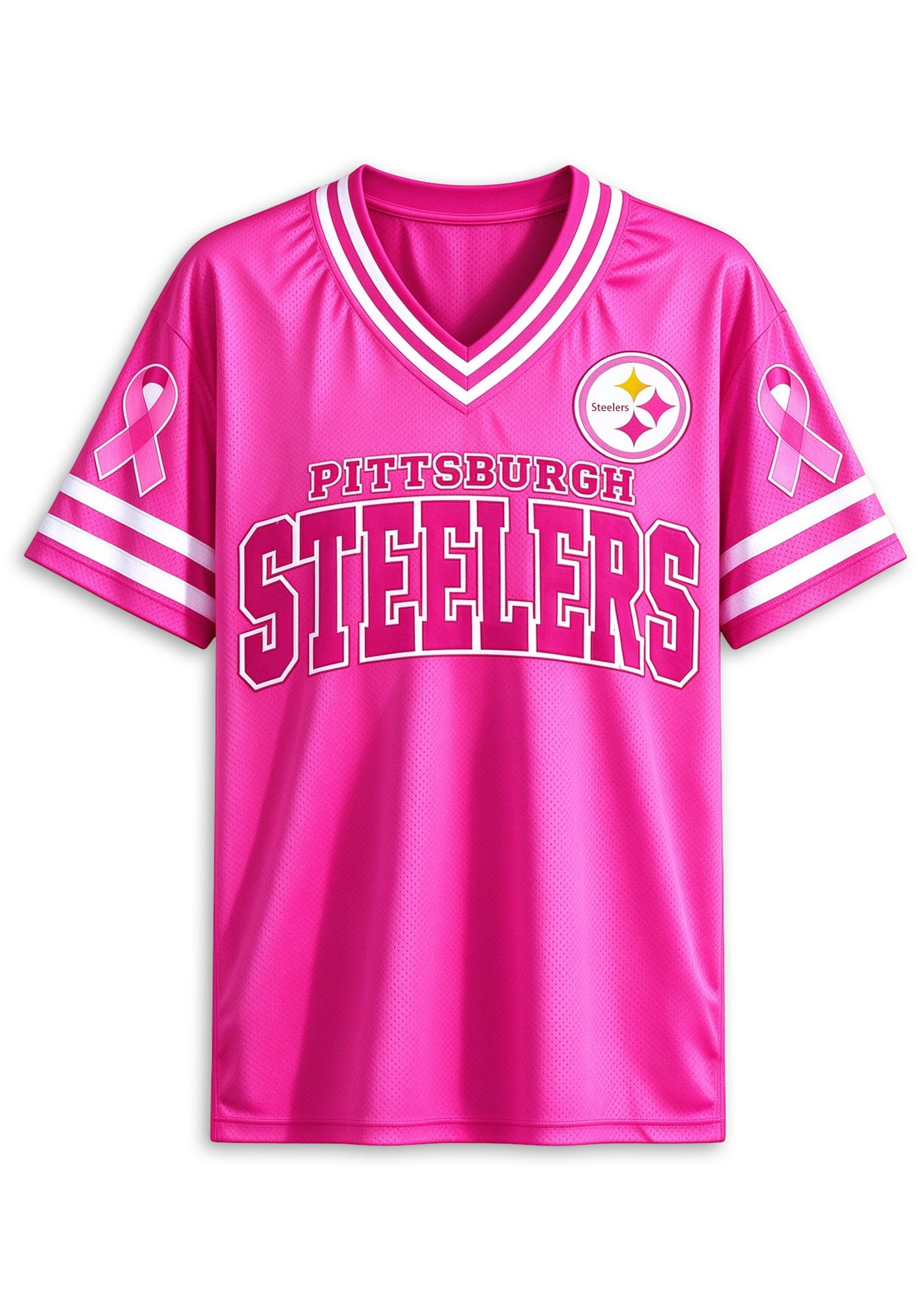 Women Pittsburgh Steelers Breast Cancer Awareness Pink Football Jersey Secondary image