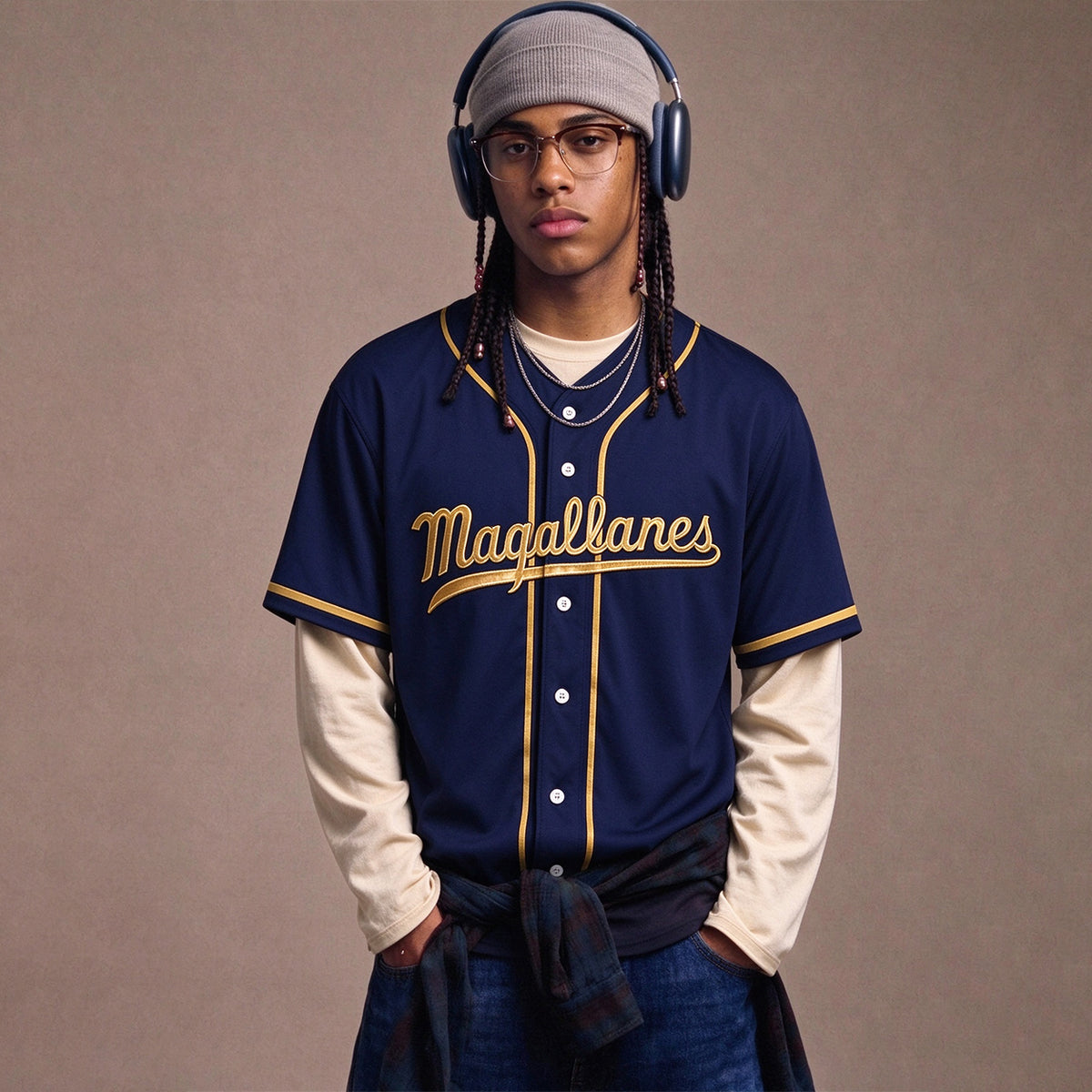 Men’s Navegantes del Magallanes Button Down Baseball Shirt Main image