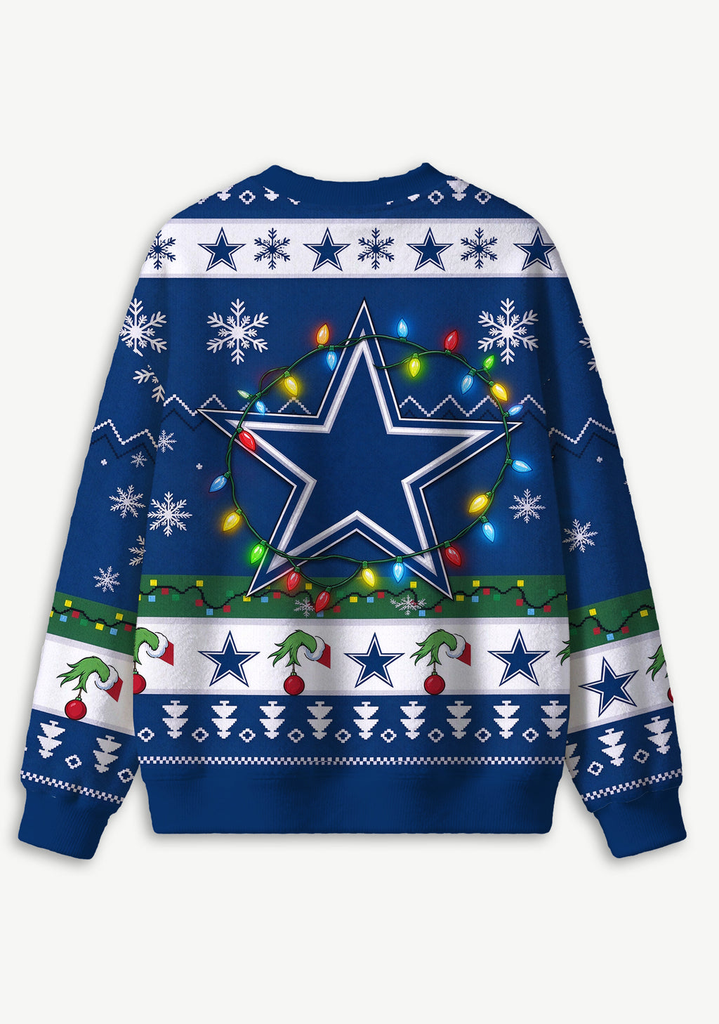 Grinch Dallas Cowboys Logo Ugly Christmas Sweatshirt
