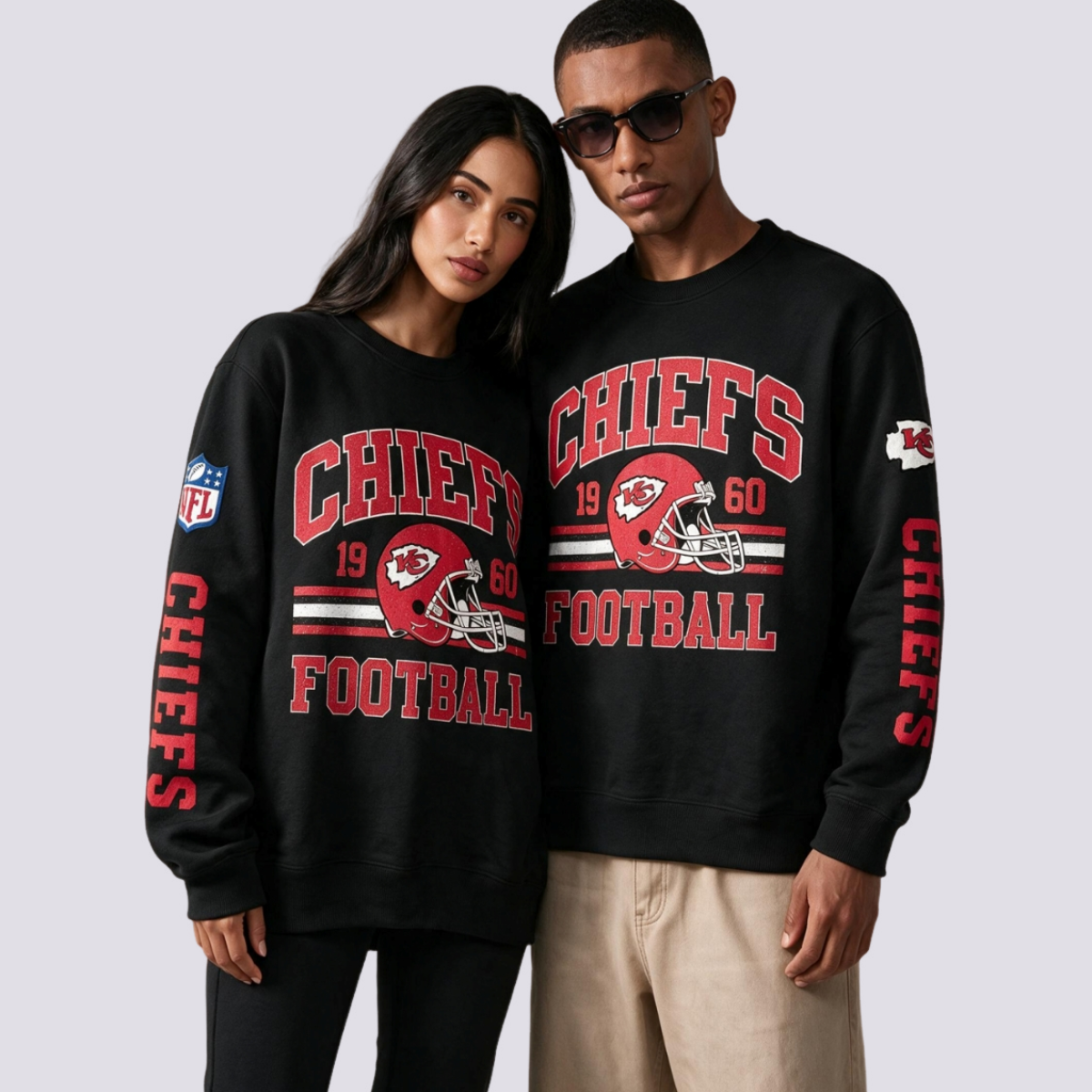 Retro Kansas City Chiefs 1960 Football Graphic Crewneck Sweatshirt Main image