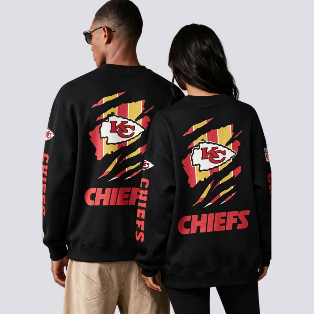 Retro Kansas City Chiefs 1960 Football Graphic Crewneck Sweatshirt