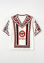Boho Floral Border Brentford V-Neck Blouse