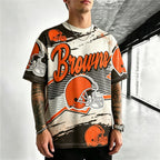 Cleveland Browns Vintage Helmet Graffiti Printed T-Shirt