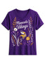 Women's Minnesota Vikings Wildflower Graphic V-Neck Raglan Rolled T-Shirt
