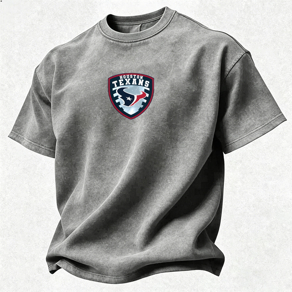 Houston Texans Printed Unisex 100% Pure Cotton Washed T-Shirt
