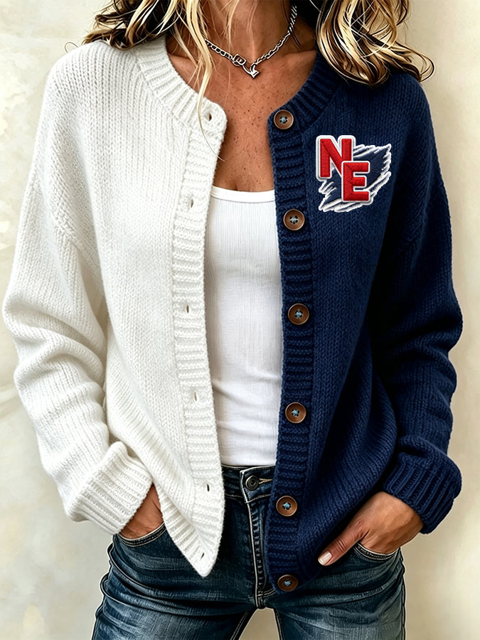 Women's Football Fans Printed Knitted Cardigan Top Main image