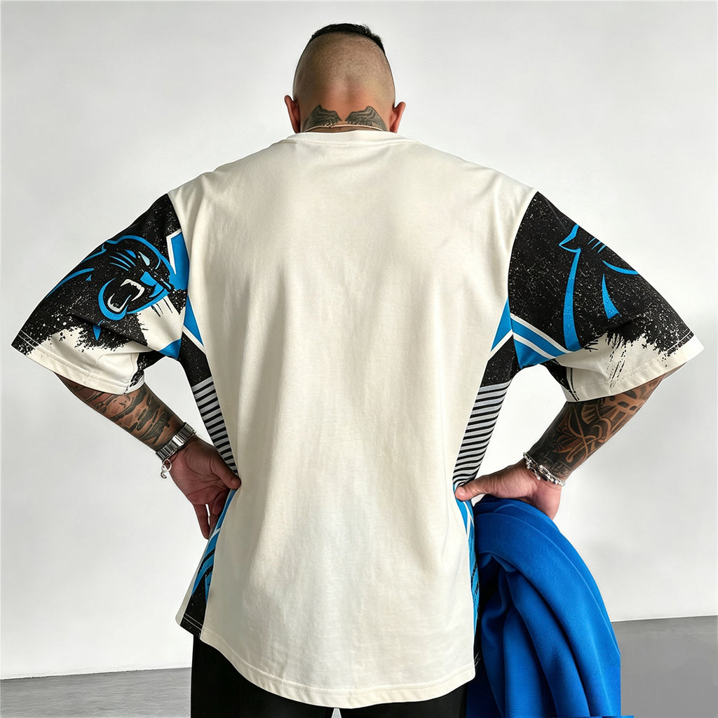 Carolina Panthers Retro Graffiti Printed T-Shirt