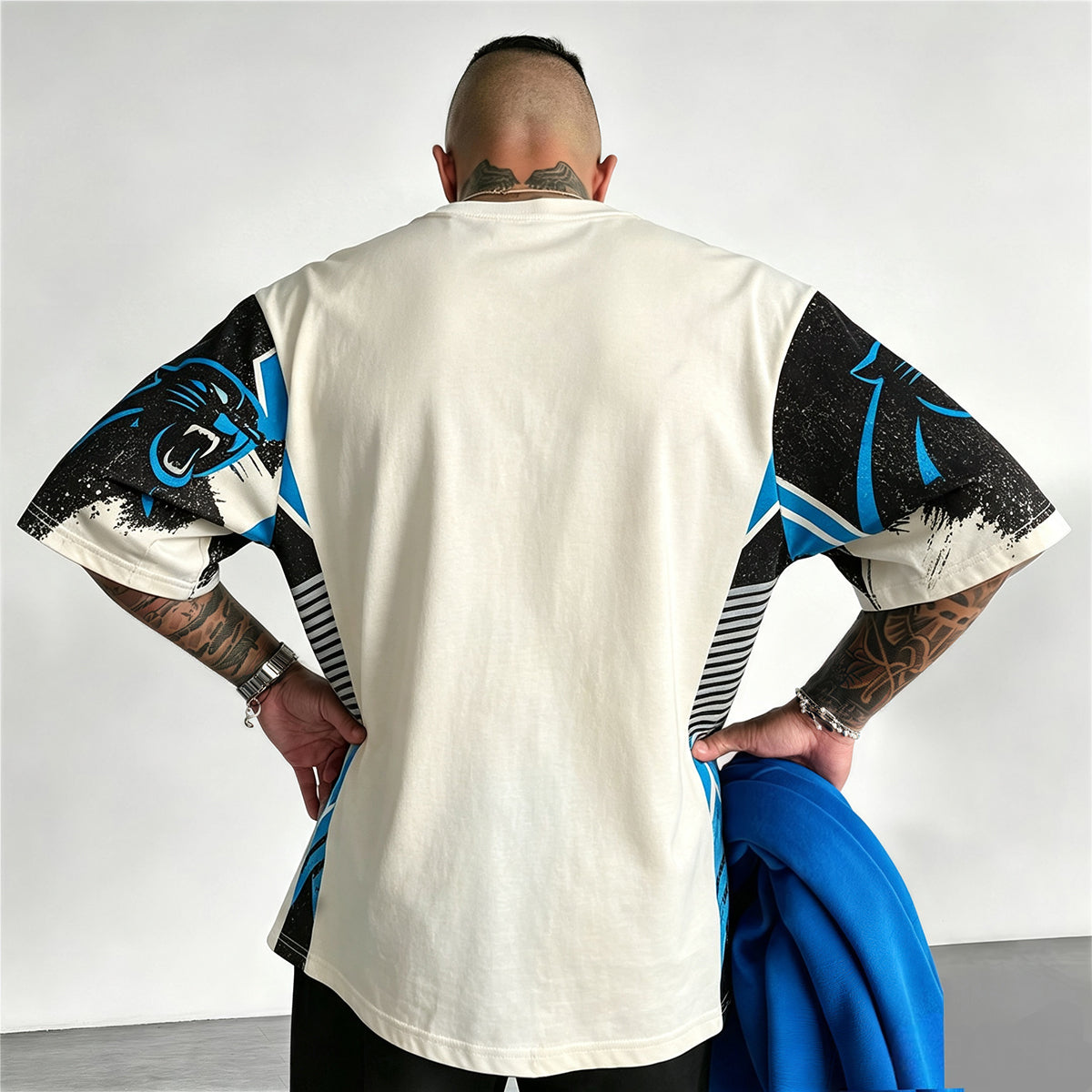 Carolina Panthers Retro Graffiti Printed T-Shirt