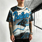 Carolina Panthers Retro Graffiti Printed T-Shirt