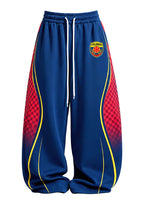 Checker Side Stripe Colombia Game Day Tops & Elasticated Trousers Two-Piece Set