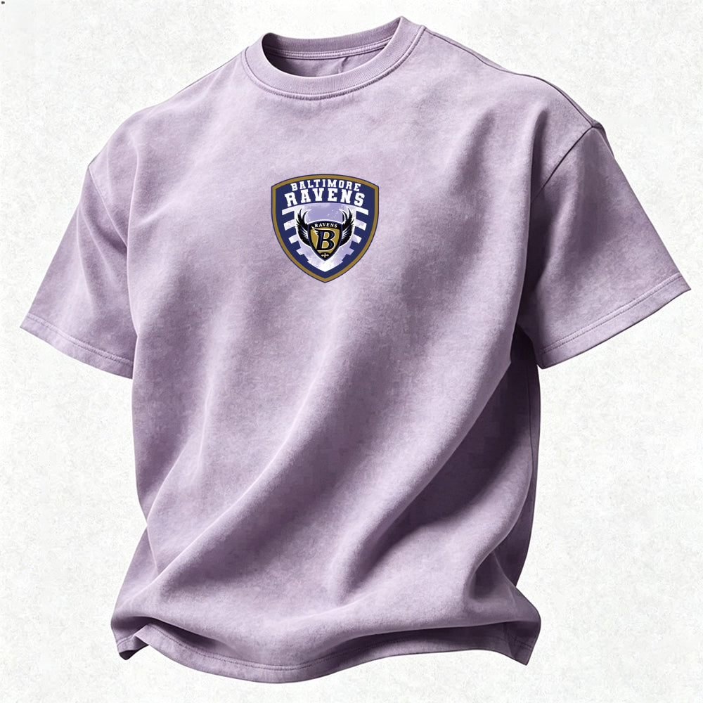 Baltimore Ravens Printed Unisex 100% Pure Cotton Washed T-Shirt
