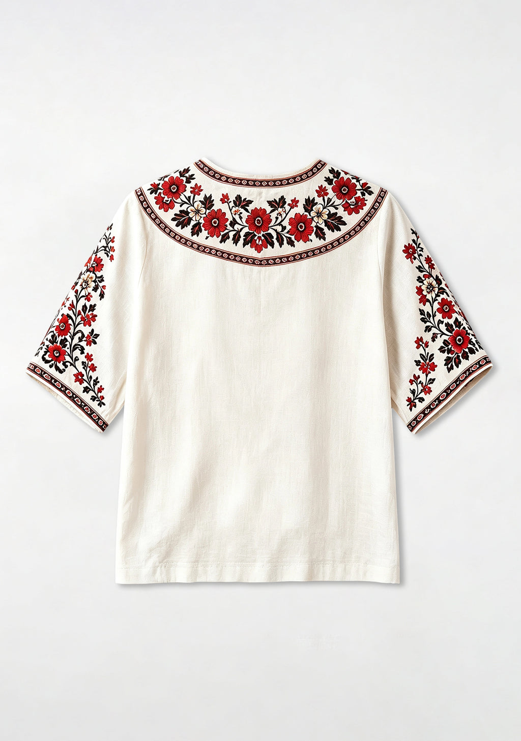 Boho Floral Border Manchester United V-Neck Blouse
