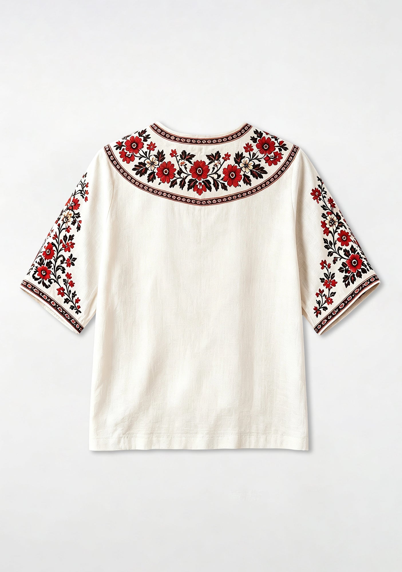 Boho Floral Border Manchester United V-Neck Blouse