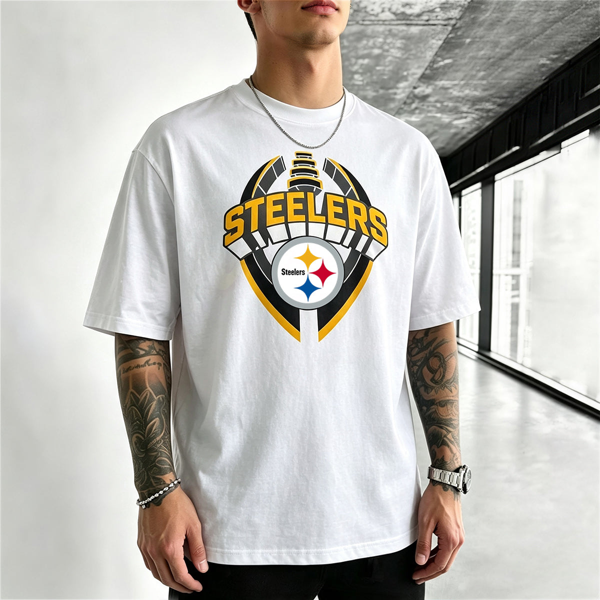 Pittsburgh Steelers Trophy Badge Printed T-Shirt Main image