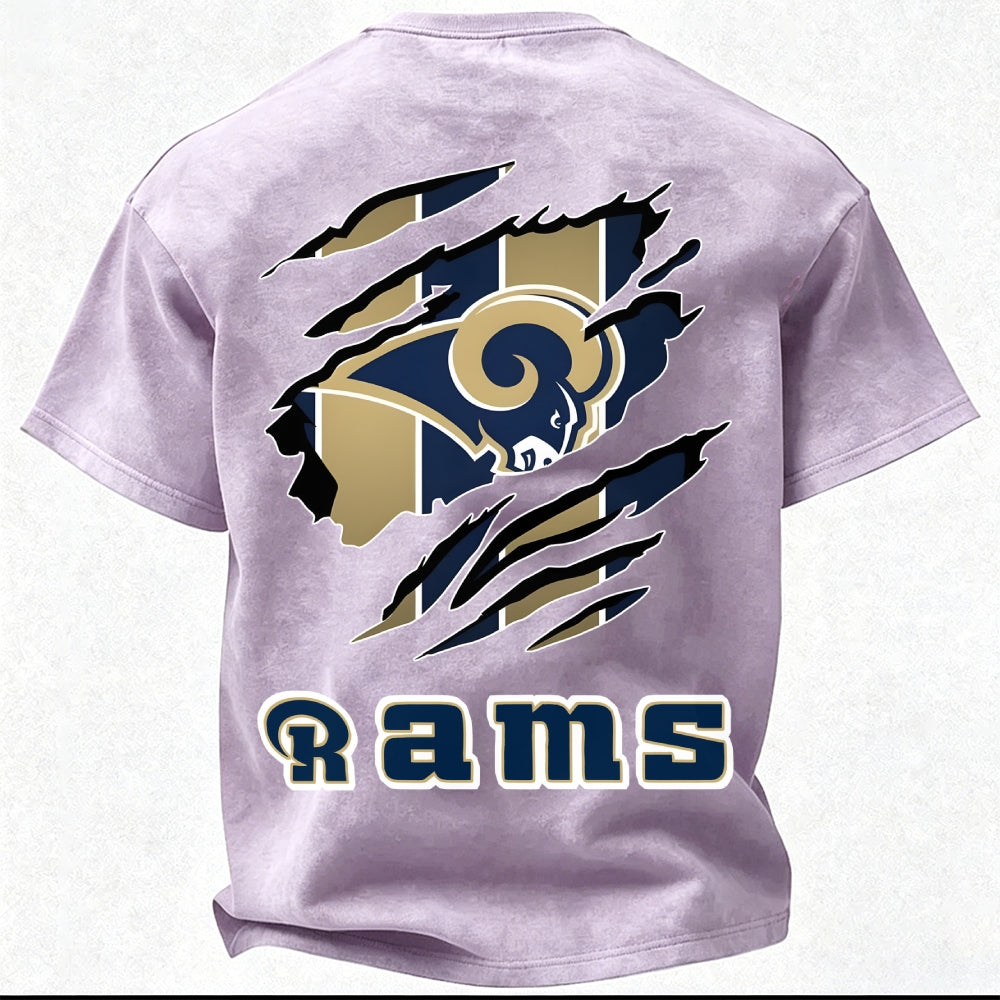 Los Angeles Rams Printed Unisex 100% Pure Cotton Washed T-Shirt