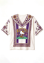 Women's Boho Floral Ravens Hello Kitty Game Day V Neck Shirt