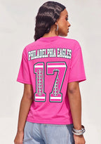 Philadelphia Eagles Pink Out Tackle Breast Cancer Awareness V-Neck T-Shirt