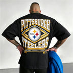 Pittsburgh Steelers Vintage Diamond Frame Printed T-Shirt