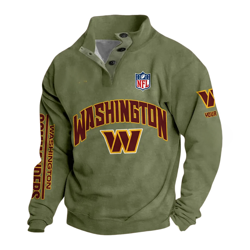 Vintage Washington Commanders Button Mock Neck Sweatshirt
