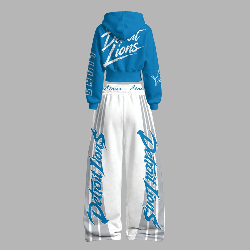 Detroit Lions Zip-up hooded jacket and elastic-waist pants set | NFL