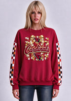 Women's Arizona Cardinals Floral Bow Crewneck Sweatshirt