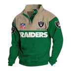 Men's Las Vegas Raiders Button Mock Neck Sweatshirt