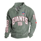 New York Giants Custom Button Mock Neck Sweatshirt