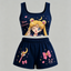 Anime Sailor Moon Vest and shorts Two-Piece Set