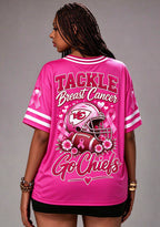 Women Kansas City Chiefs Breast Cancer Awareness Pink Football Jersey