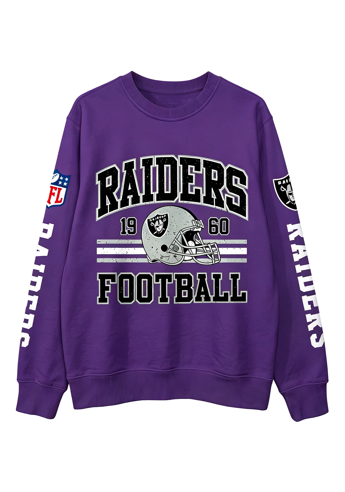 Las Vegas Raiders 1960 Football Helmet Graphic Crewneck Sweatshirt