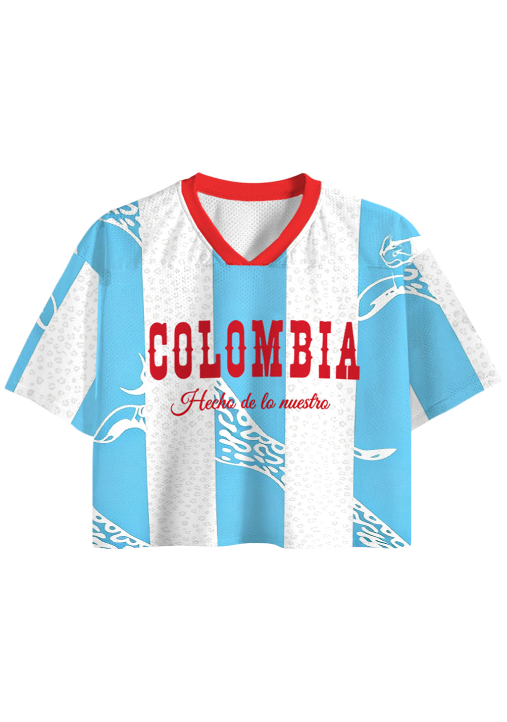 Colombia Leopard Striped Cropped Jersey Shirt