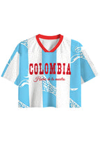 Colombia Leopard Striped Cropped Jersey Shirt
